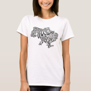 Ukrainische Karte mit Mandala-Muster T-Shirt