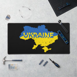 Ukrainische Karte. Ukrainische Flagge. Ukraine Schreibtischunterlage