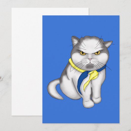 Ukrainische Katze Einladung (Vorne/Hinten)