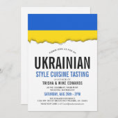 Ukrainische Küche| Party Flag Einladung (Vorne/Hinten)
