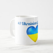 Ukrainische Kuchen-Ukraine-Flaggen-Herz-Tasse der Kaffeetasse (Vorderseite Links)