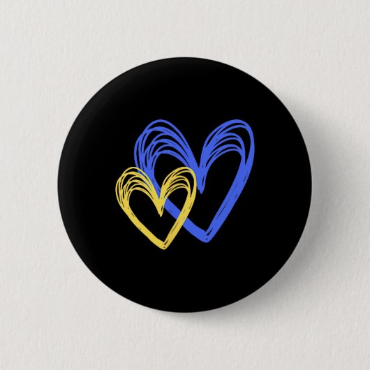 Ukrainische Liebe gemalte Herzen Ukraine wird sieg Button (Vorderseite)