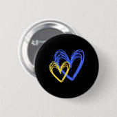 Ukrainische Liebe gemalte Herzen Ukraine wird sieg Button (Vorne & Hinten)