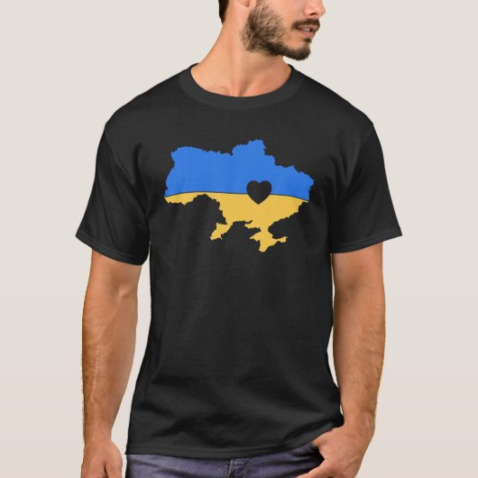 Ukrainische Liebe Herz Landschaft Ukraine T-Shirt (Vorderseite)