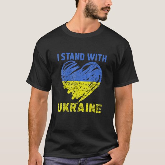 Ukrainische Lover I Stand with Ukraine Herz T-Shirt (Vorderseite)