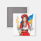 Ukrainische Mädchen kämpfen für Freiheit Magnet (Vorderseite/Rückseite)