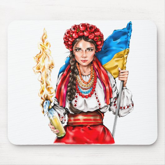 Ukrainische Mädchen kämpfen für Freiheit Mousepad (Vorne)