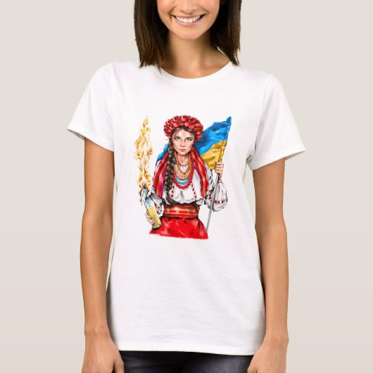 Ukrainische Mädchen kämpfen für Freiheit T-Shirt (Vorderseite)