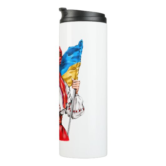 Ukrainische Mädchen kämpfen für Freiheit Thermosbecher (Nach rechts gedreht)