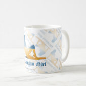 Ukrainische Mädchen-Silhouette-Flagge Kaffeetasse (VorderseiteRechts)