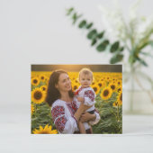 Ukrainische Mutter Kind Sonnenblumen Postkarte (Stehend Vorderseite)