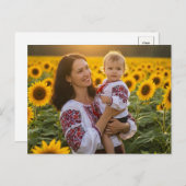 Ukrainische Mutter Kind Sonnenblumen Postkarte (Vorne/Hinten)