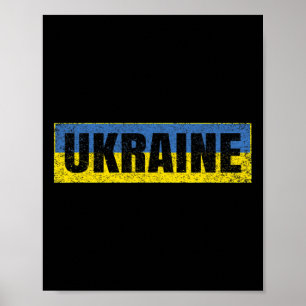Ukrainische Nationalflagge Vintage Ukraine Karte L Poster