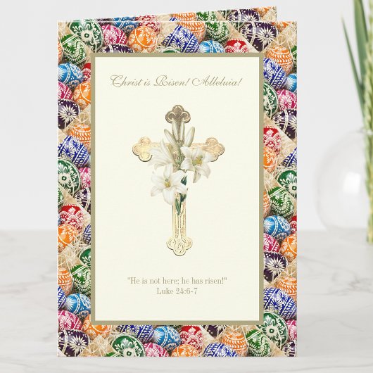 Ukrainische Ostereier Christi ist Risen Alleluia Karte
