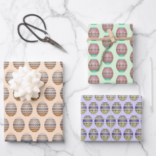 Ukrainische Ostereier Design Wrapping Paper Set Geschenkpapier Set