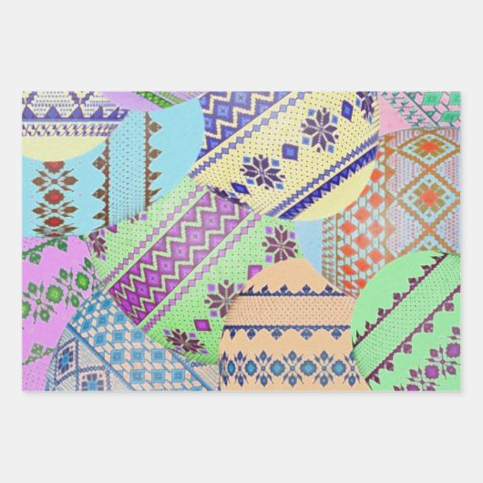 Ukrainische Ostereier (Pysanky) Geschenkpapier Set (Vorderseite 3)