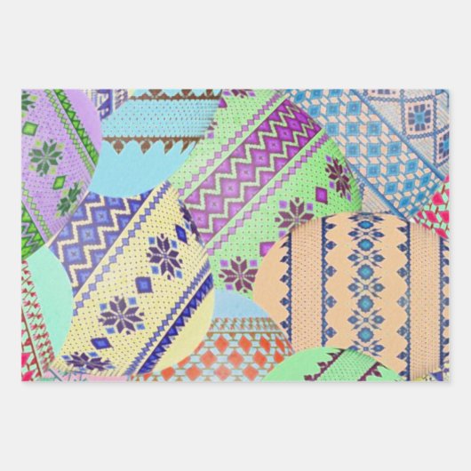 Ukrainische Ostereier (Pysanky) Geschenkpapier Set (Vorderseite 2)