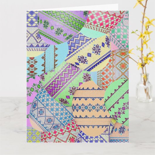 Ukrainische Ostereier (Pysanky) Grußkarte Karte (Gelbe Blume)