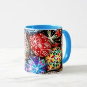 Ukrainische Ostereier, verziert und farbenfroh, Tasse (VorderseiteRechts)