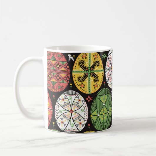 Ukrainische Ostereier, Vintages Muster. Kaffeetasse (Links)