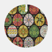 Ukrainische Ostereier, Vintages Muster. Ornament Aus Glas (Rückseite)
