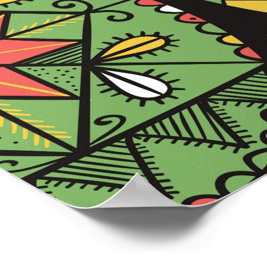 Ukrainische Ostereier, Vintages Muster. Poster (Ecke)