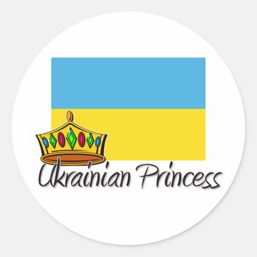 Ukrainische Prinzessin Runder Aufkleber (Vorderseite)