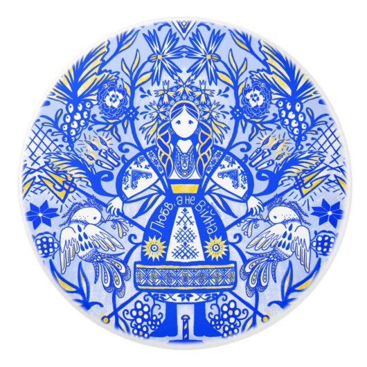 Ukrainische Puppe Keramikknauf (Vorderseite)