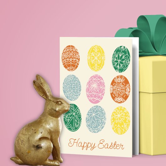 Ukrainische Pysanky dekorierte Eier glücklich Oste Karte