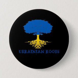 Ukrainische Roots-Tree-Silhouette Button