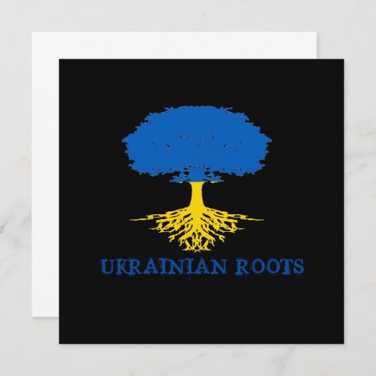 Ukrainische Roots Tree Silhouette Flachgrüßkarte (Vorne/Hinten)