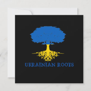 Ukrainische Roots Tree Silhouette Flachgrüßkarte