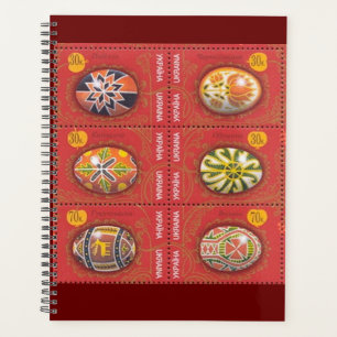 Ukrainische Rote Pysanky Ostereier Planer