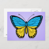 Ukrainische Schmetterlingsflagge auf Lila Postkarte (Vorne/Hinten)