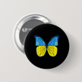Ukrainische Schmetterlingsflagge mit Trident F Button (Vorne & Hinten)