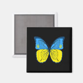 Ukrainische Schmetterlingsflagge mit Trident F Magnet (Vorderseite/Rückseite)
