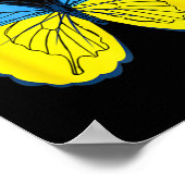 Ukrainische Schmetterlingsflagge mit Trident F Poster (Ecke)