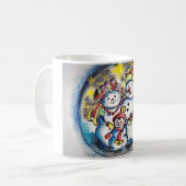Ukrainische Snowmen-Familien-Tasse Kaffeetasse (Vorderseite Links)