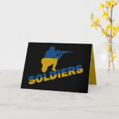 Ukrainische Soldaten, ukrainische Flagge Karte (Gelbe Blume)