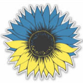 Ukrainische Sonnenblume Aufkleber (Vorderseite)