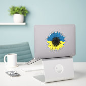 Ukrainische Sonnenblume Aufkleber (Laptop auf Schreibtisch)