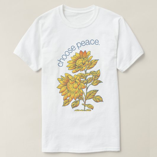 Ukrainische Sonnenblume Kunst wählen Frieden für u T-Shirt (Design vorne)