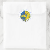 Ukrainische Sonnenblume Runder Aufkleber (Tasche)