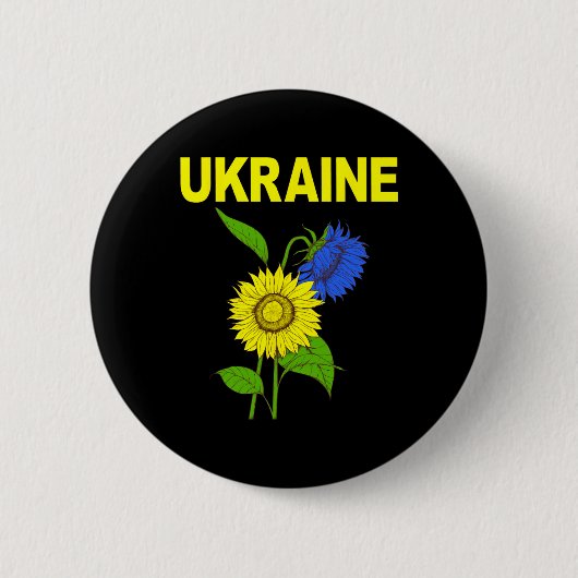 Ukrainische Sonnenblumen Traditionelles Symbol der Button (Vorderseite)