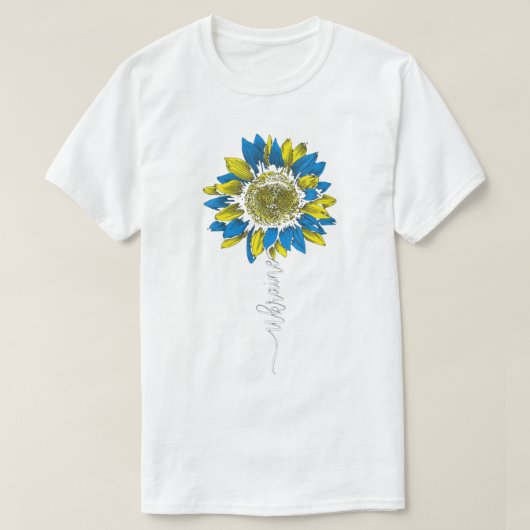 ukrainische Sonnenblumenkunst T-Shirt (Design vorne)