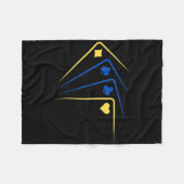 Ukrainische Spielkarten Ass Flagge Solidarität Fleecedecke (Vorderseite (Horizontal))
