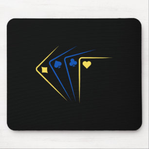 Ukrainische Spielkarten Assen-Flagge Solidarität Mousepad