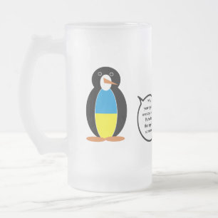 Ukrainische sprechende Ms. Penguin Personalisiert Mattglas Bierglas