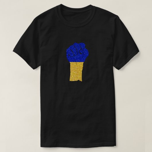 Ukrainische Stärke Glitzer T - Shirt (Design vorne)