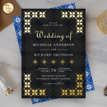 Ukrainische Stickerei Hochzeit Blau Schwarz Gold